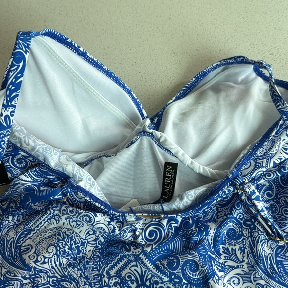 Lauren Ralph Lauren Women's Blue Underwire Tummy Control Tankini Top 10 - Picture 5 of 10